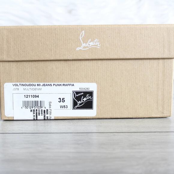 Christian Louboutin Tie-Dye Rafia Straw Flatform Slide Sandals - Picture 14 of 14